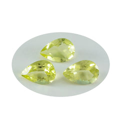 Riyogems 1PC Yellow Lemon Quartz Faceted 12x16 mm Pear Shape astonishing Quality Loose Gemstone