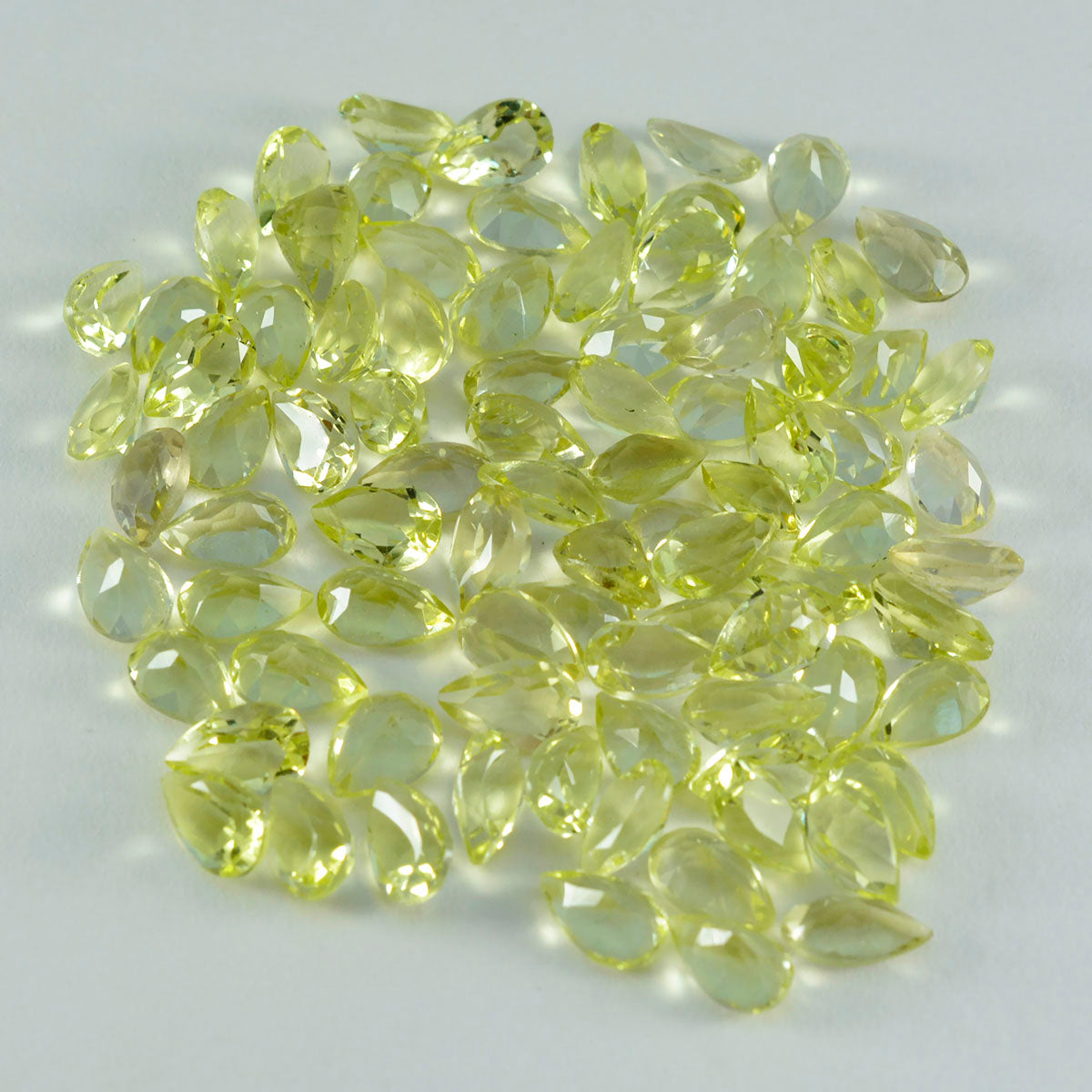 riyogems 1pc quartz citron jaune facetté 3x5 mm forme poire gemme de qualité attrayante