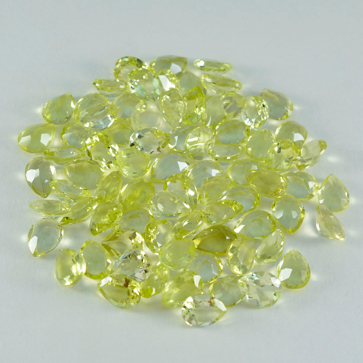riyogems 1pc quartz citron jaune facetté 4x6 mm forme poire jolies pierres précieuses de qualité