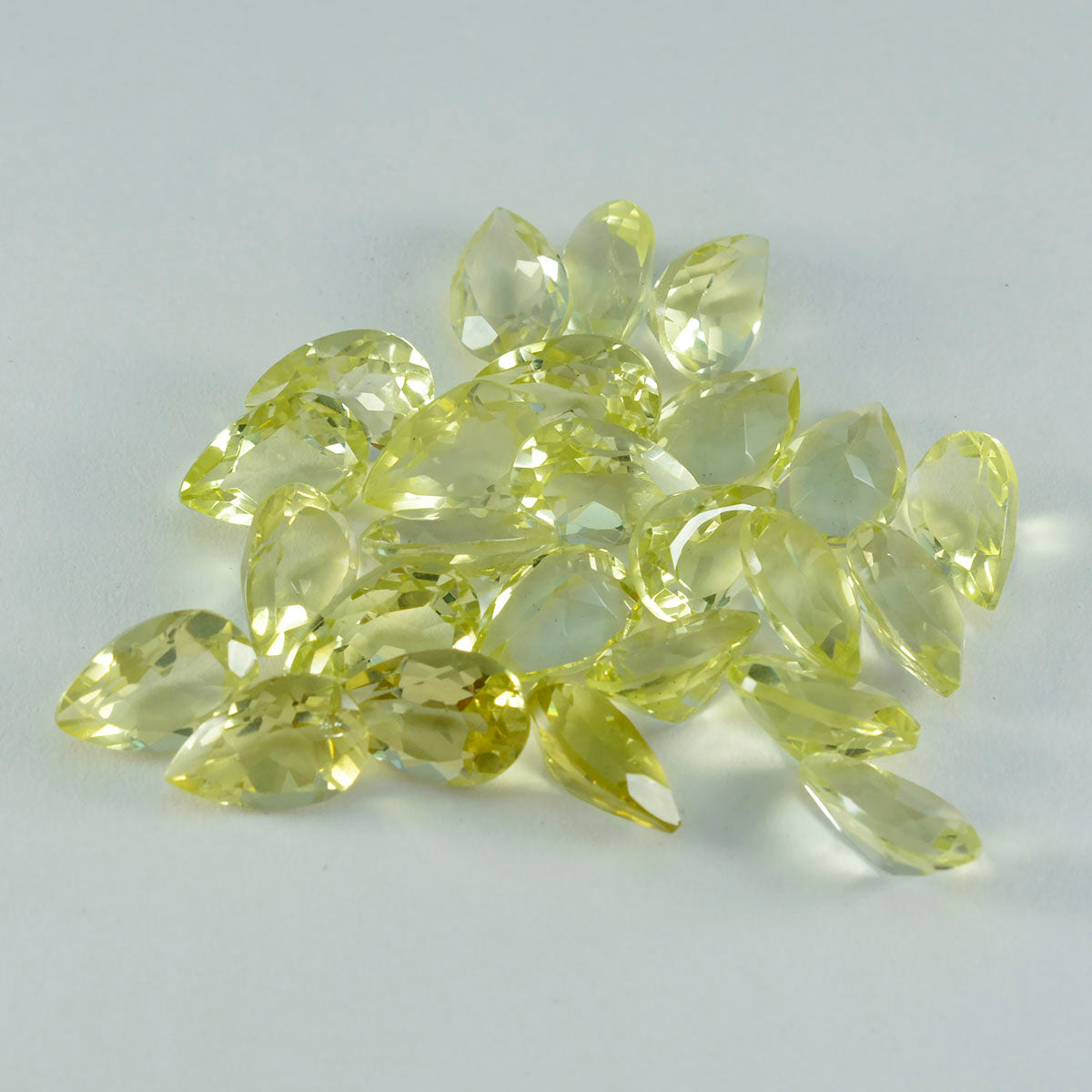 Riyogems 1PC Yellow Lemon Quartz Faceted 6x9 mm Pear Shape good-looking Quality Gemstone