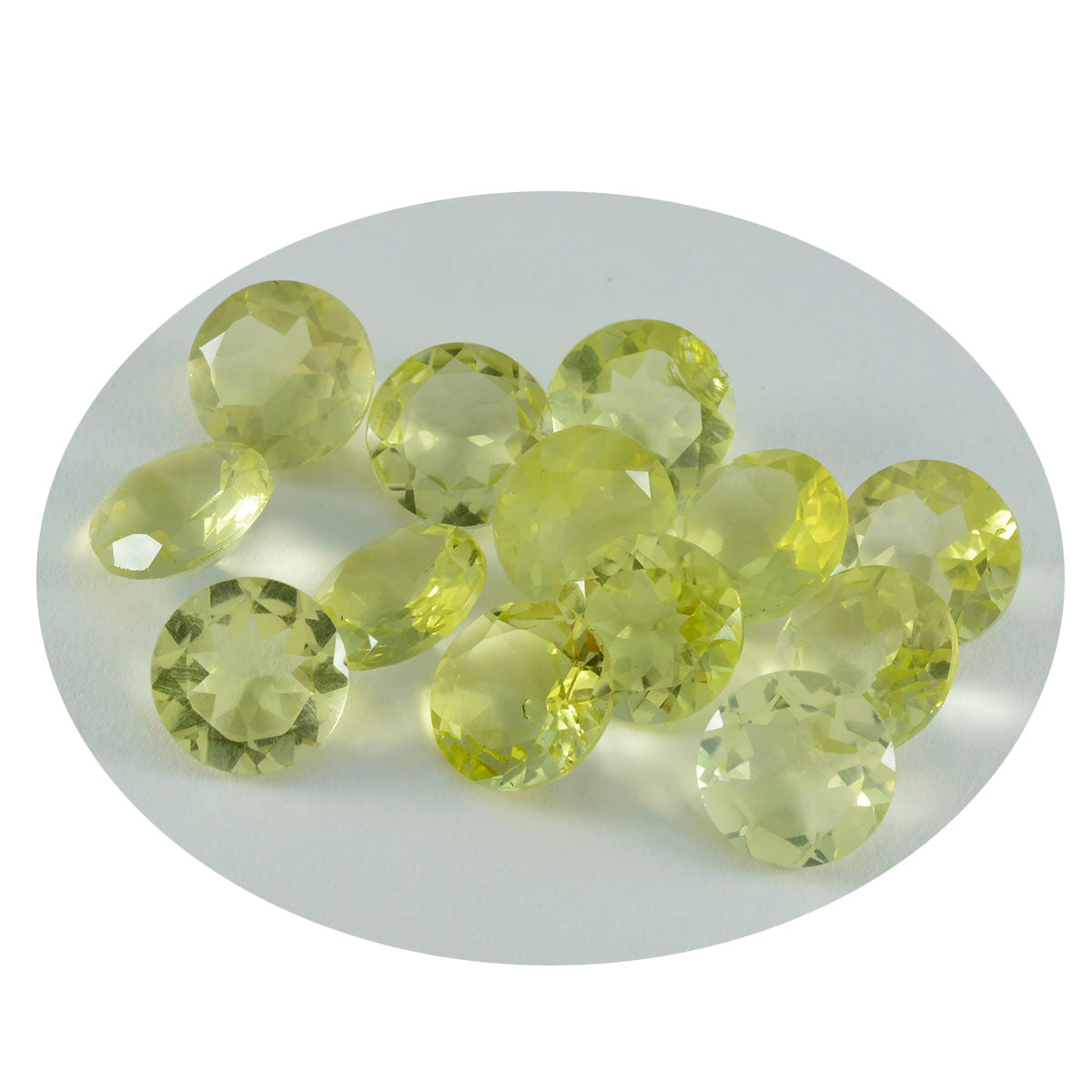 Riyogems 1PC Yellow Lemon Quartz Faceted 10x10 mm Round Shape awesome Quality Gem