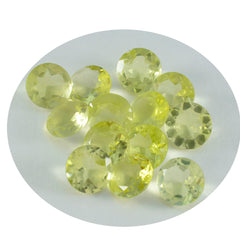 Riyogems 1PC Yellow Lemon Quartz Faceted 11x11 mm Round Shape beauty Quality Gems