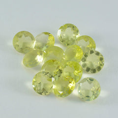 Riyogems 1PC Yellow Lemon Quartz Faceted 11x11 mm Round Shape beauty Quality Gems