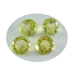 Riyogems 1PC Yellow Lemon Quartz Faceted 13x13 mm Round Shape cute Quality Gemstone