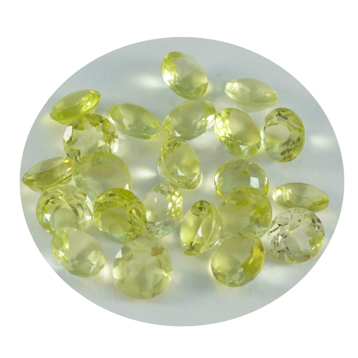 Riyogems 1pc quartz citron jaune à facettes 6x6mm forme ronde qualité surprenante gemme en vrac