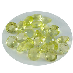 Riyogems 1PC Yellow Lemon Quartz Faceted 7x7 mm Round Shape wonderful Quality Loose Gems