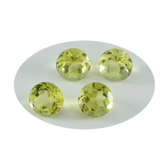 Riyogems 1PC Yellow Lemon Quartz Faceted 8x8 mm Round Shape sweet Quality Loose Stone