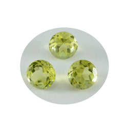 riyogems 1pc quartz citron jaune à facettes 9x9 mm forme ronde superbe qualité pierre précieuse en vrac