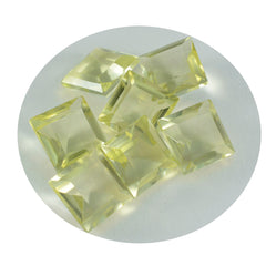 Riyogems, 1 pieza, cuarzo limón amarillo facetado, 15x15 mm, forma cuadrada, gemas de calidad bonitas
