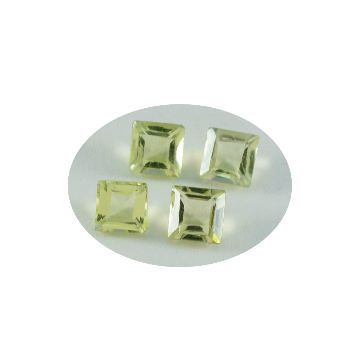 Riyogems 1 pièce de quartz citron jaune à facettes 8x8mm forme carrée pierre de bonne qualité