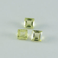 riyogems 1pc イエロー レモン クォーツ ファセット 9x9 mm 正方形の形状の素晴らしい品質の宝石