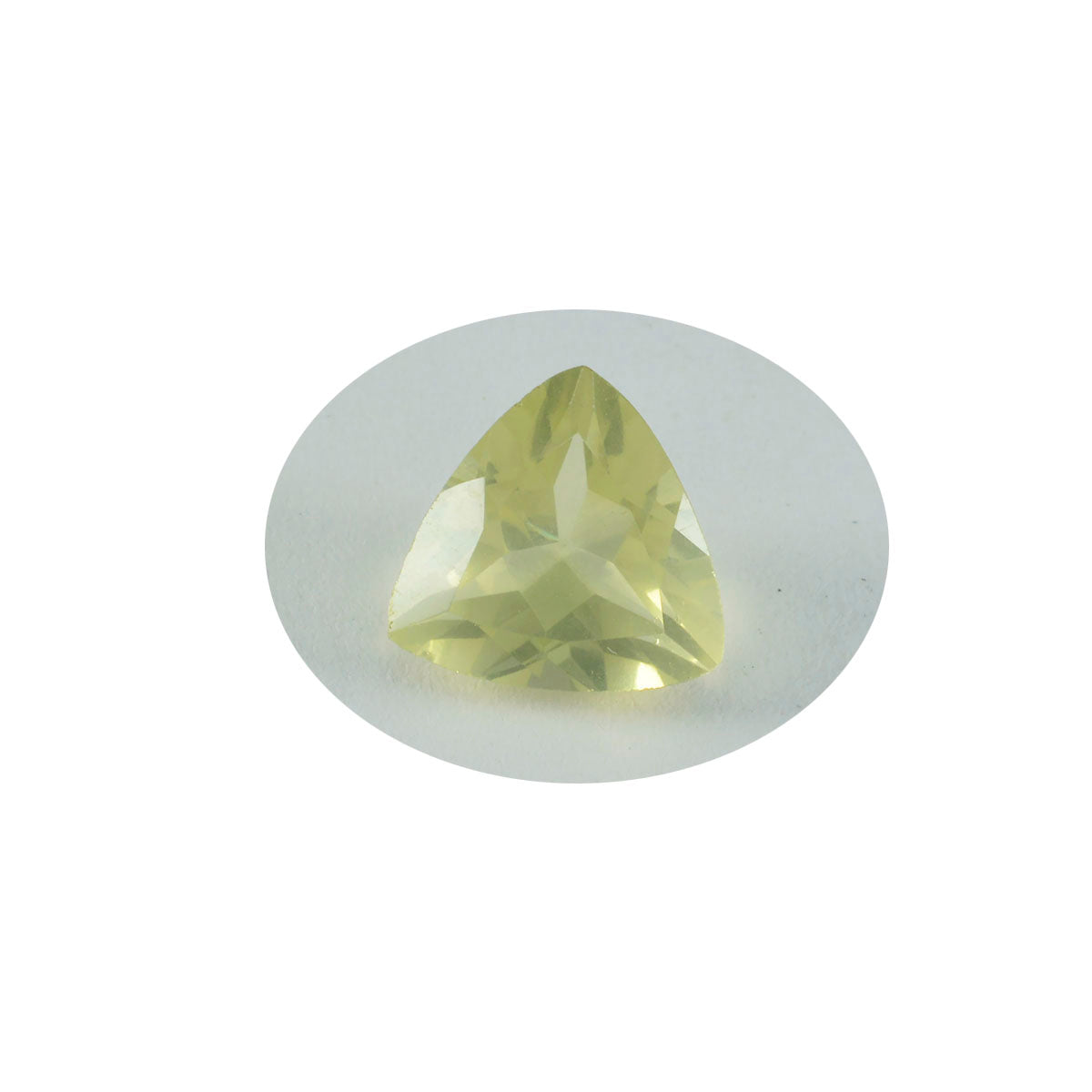 Riyogems 1pc quartz citron jaune à facettes 10x10mm forme trillion grande qualité pierre précieuse en vrac