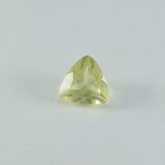Riyogems 1PC Yellow Lemon Quartz Faceted 10x10 mm Trillion Shape great Quality Loose Gemstone