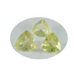 Riyogems 1PC Yellow Lemon Quartz Faceted 8x8 mm Trillion Shape lovely Quality Loose Gems