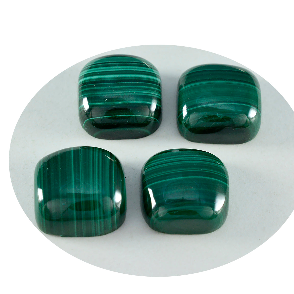 Riyogems 1PC Green Malachite Cabochon 10x10 mm Cushion Shape beauty Quality Loose Stone