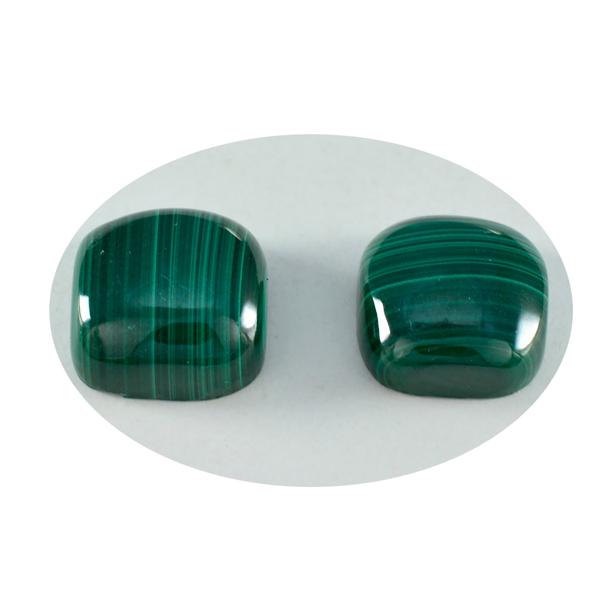 riyogems 1pc グリーン マラカイト カボション 11x11 mm クッション形状の素晴らしい品質のルース宝石