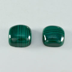 Riyogems 1PC Green Malachite Cabochon 11x11 mm Cushion Shape amazing Quality Loose Gemstone