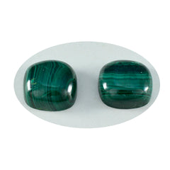 Riyogems 1PC Green Malachite Cabochon 14x14 mm Cushion Shape AA Quality Stone