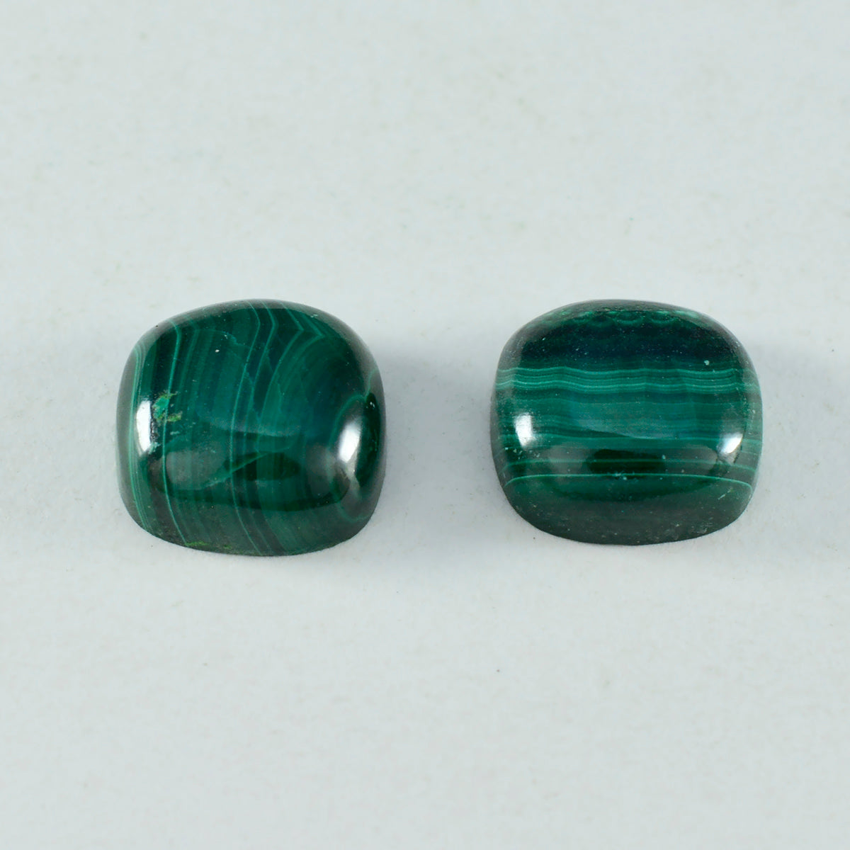 riyogems 1 pieza cabujón de malaquita verde 14x14 mm forma de cojín piedra de calidad aa