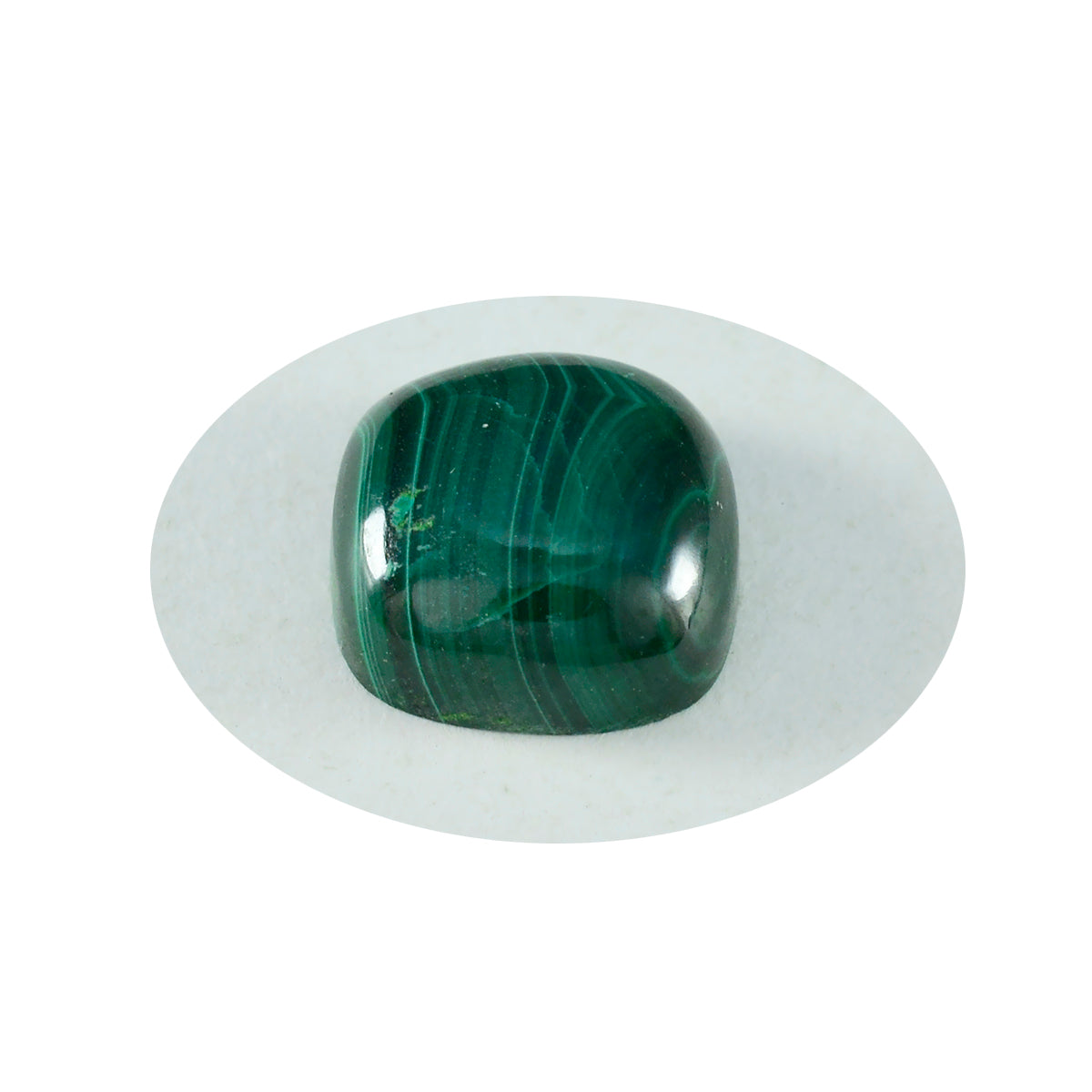 Riyogems 1PC Green Malachite Cabochon 15x15 mm Cushion Shape AAA Quality Gemstone
