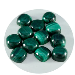 Riyogems 1pc cabochon de malachite verte 5x5mm forme de coussin pierres précieuses de qualité surprenante