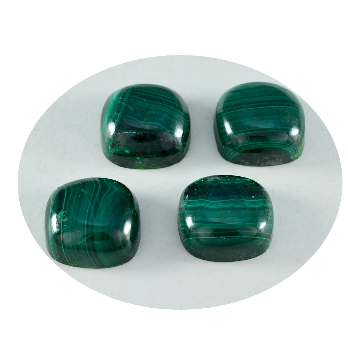 Riyogems 1 Stück grüner Malachit-Cabochon, 6 x 6 mm, Kissenform, wunderbarer Qualitätsstein