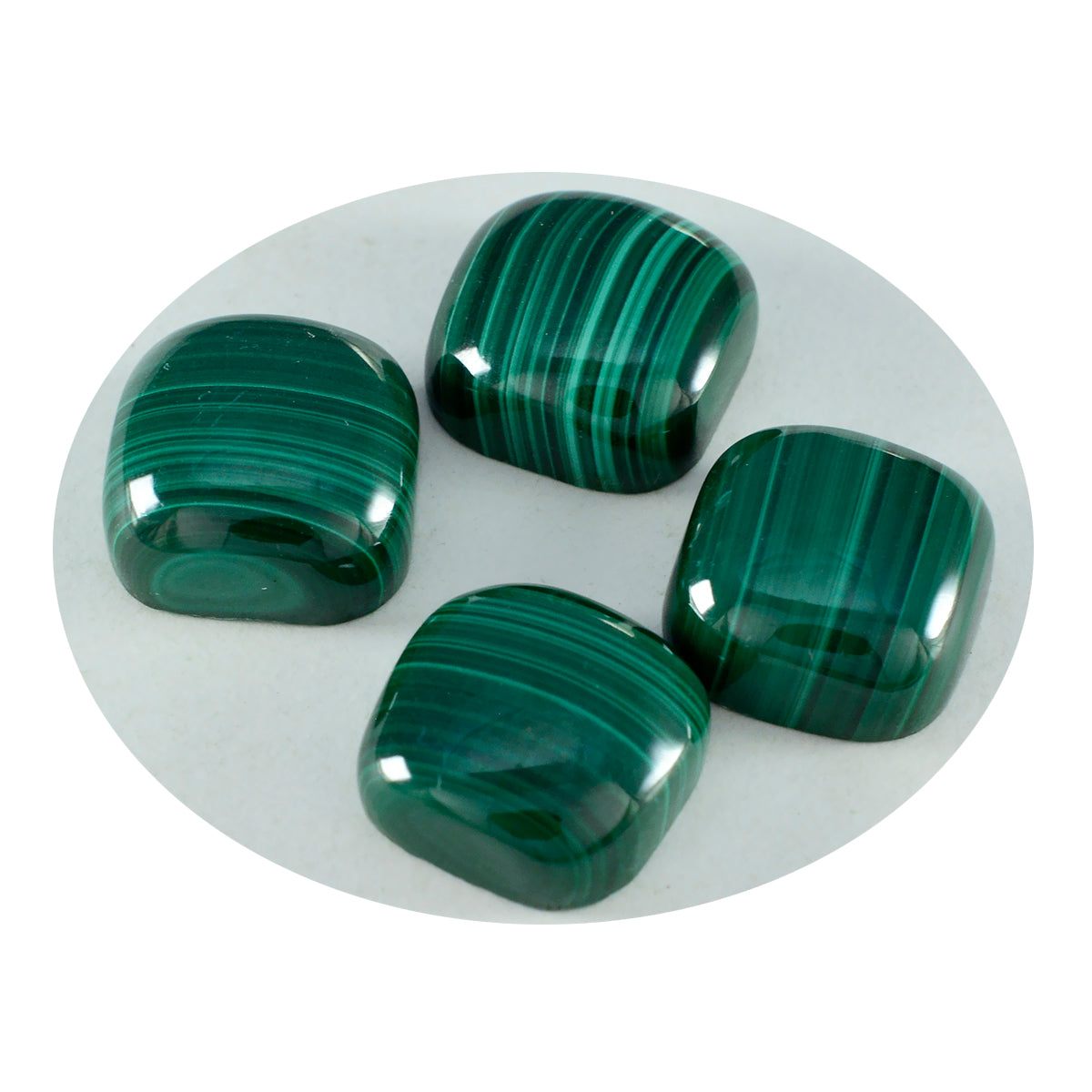 Riyogems 1PC Green Malachite Cabochon 7x7 mm Cushion Shape sweet Quality Gemstone