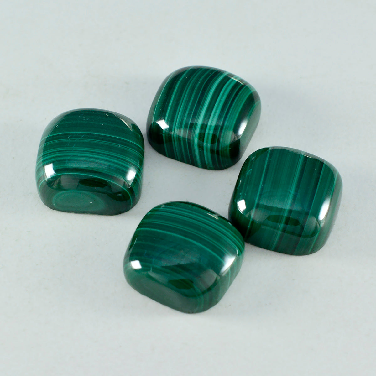 riyogems 1 pieza cabujón de malaquita verde 7x7 mm forma de cojín piedra preciosa de calidad dulce