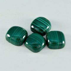 Riyogems, 1 pieza, cabujón de malaquita verde, 8x8mm, forma de cojín, gema suelta de excelente calidad