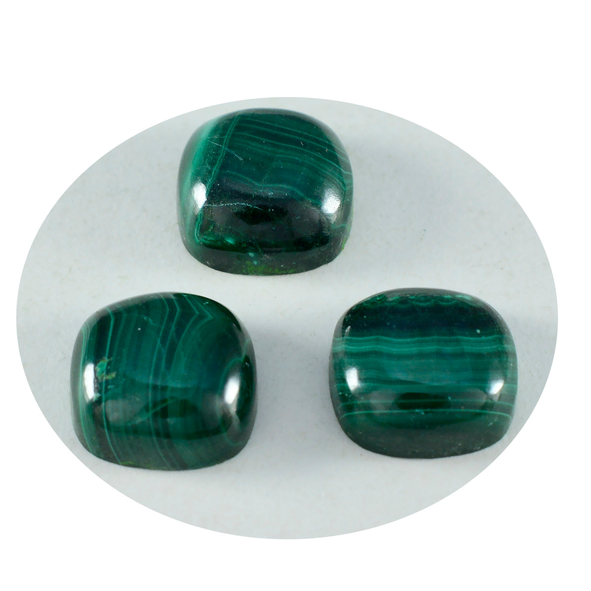 riyogems 1pc グリーン マラカイト カボション 9x9 mm クッション形状の素晴らしい品質のルース宝石