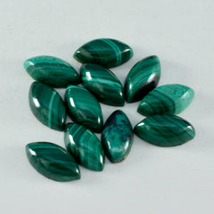 Riyogems 1pc cabochon de malachite verte 10x20mm forme marquise qualité fantastique pierres précieuses en vrac