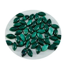 Riyogems 1 Stück grüner Malachit-Cabochon, 3 x 6 mm, Marquise-Form, schön aussehender, hochwertiger loser Stein