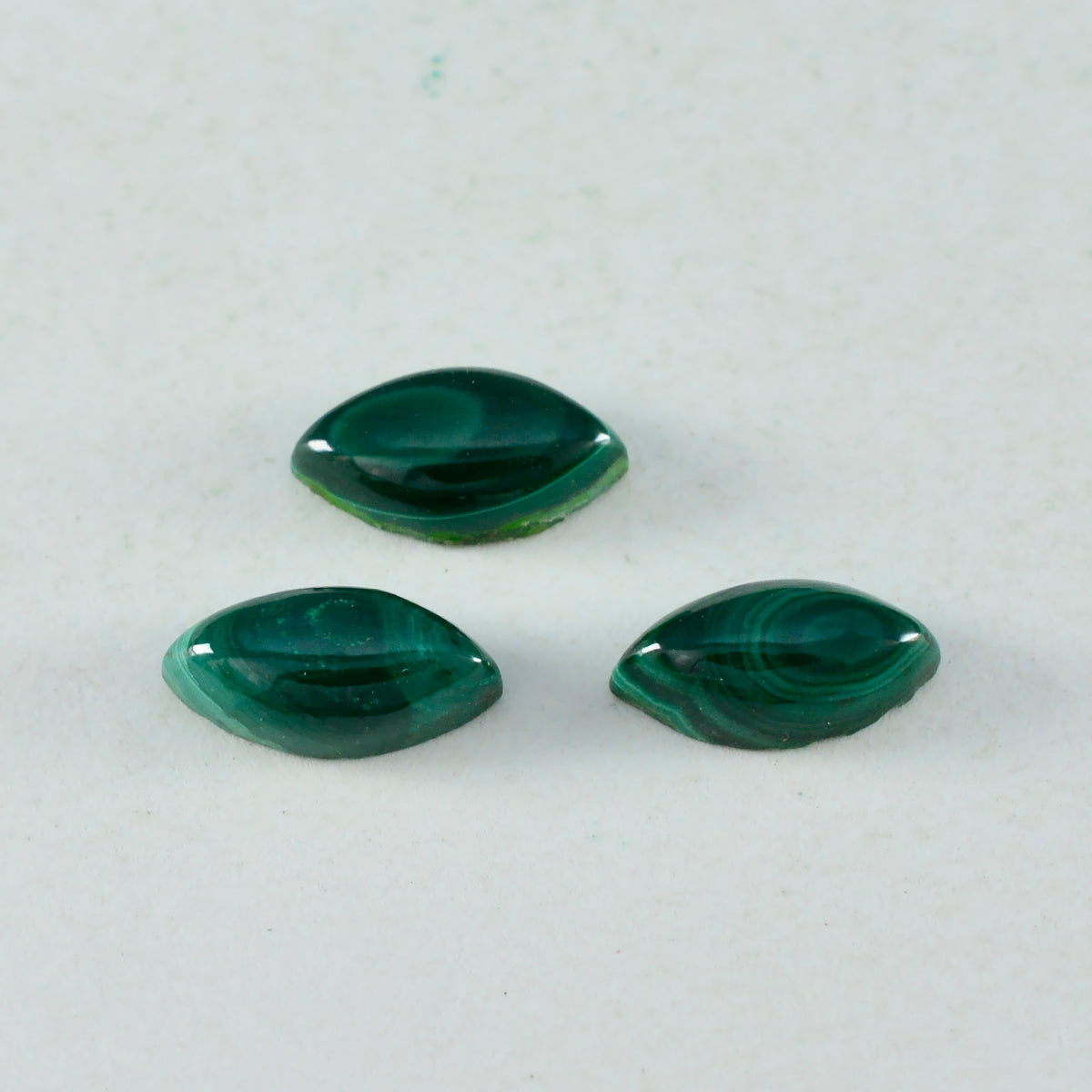Riyogems, 1 pieza, cabujón de malaquita verde, 5x10mm, forma de marquesa, gema de buena calidad