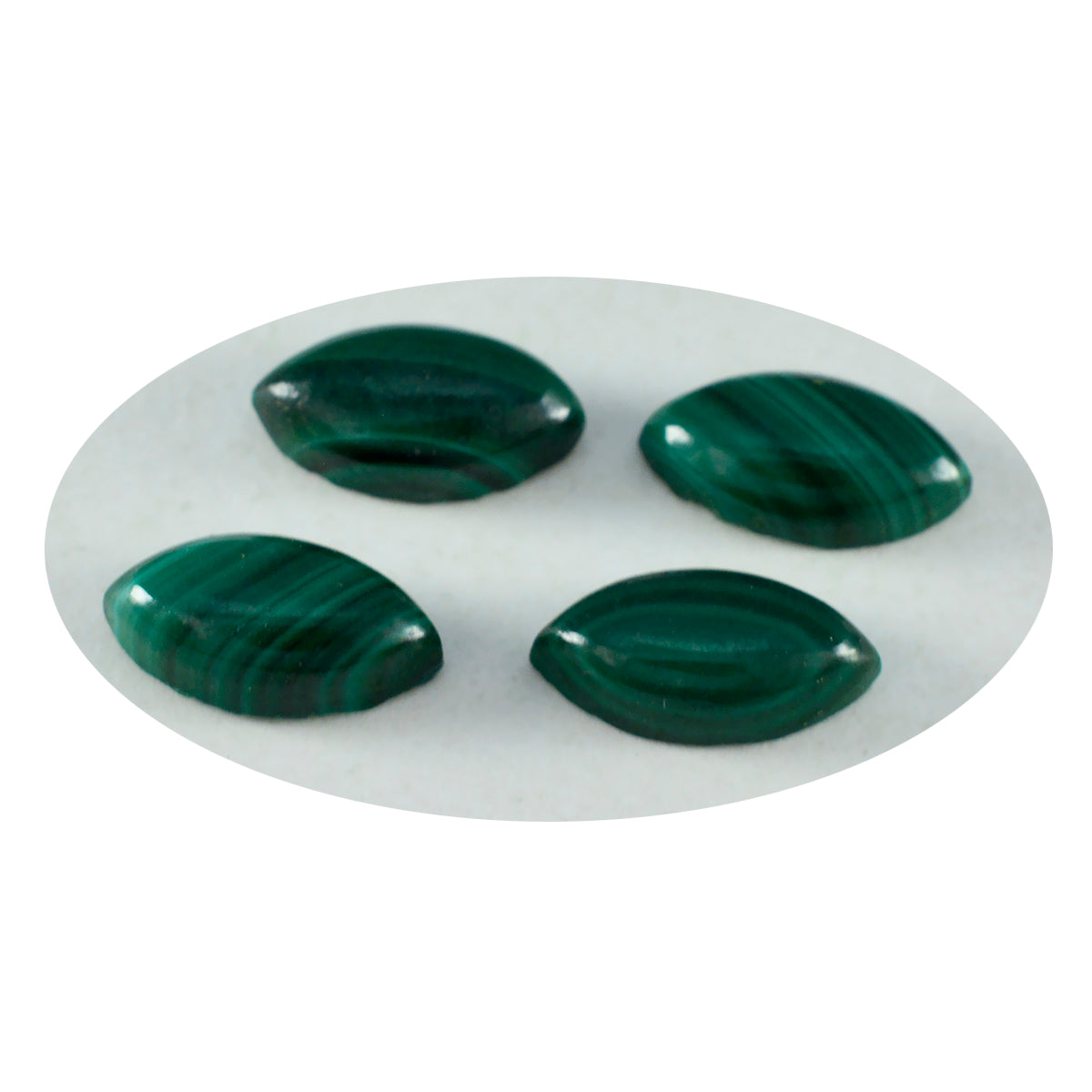 riyogems 1 st grön malakit cabochon 8x16 mm marquise form stilig kvalitet ädelsten