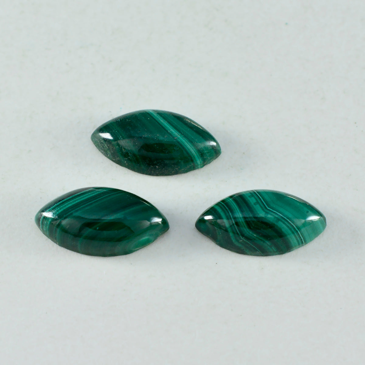riyogems 1pc グリーン マラカイト カボション 9x18 mm マーキス シェイプ 素晴らしい品質のルース宝石