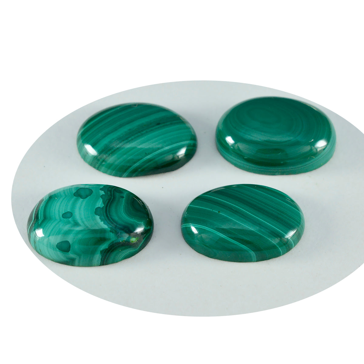 Riyogems 1PC groene malachiet cabochon 10x12 mm ovale vorm A kwaliteit losse steen