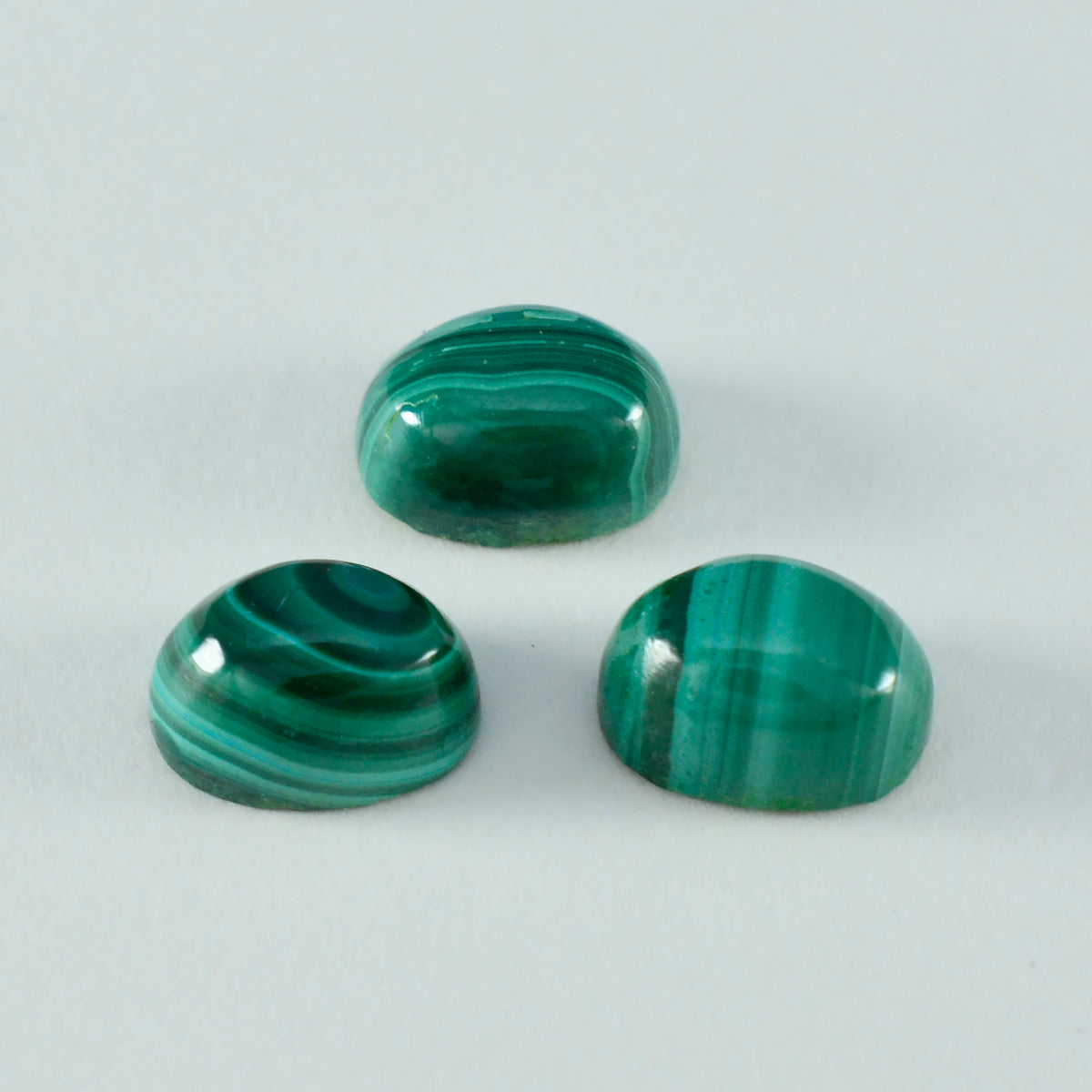 riyogems 1 st grön malakit cabochon 3x5 mm oval form underbar kvalitet lös ädelsten