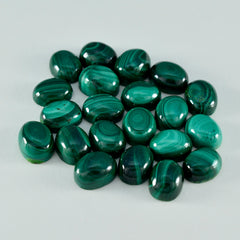 Riyogems 1 pieza cabujón de malaquita verde 6x8 mm forma ovalada piedra de calidad impresionante