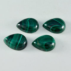 riyogems 1 pieza cabujón de malaquita verde 10x14 mm forma de pera piedra preciosa suelta de calidad atractiva