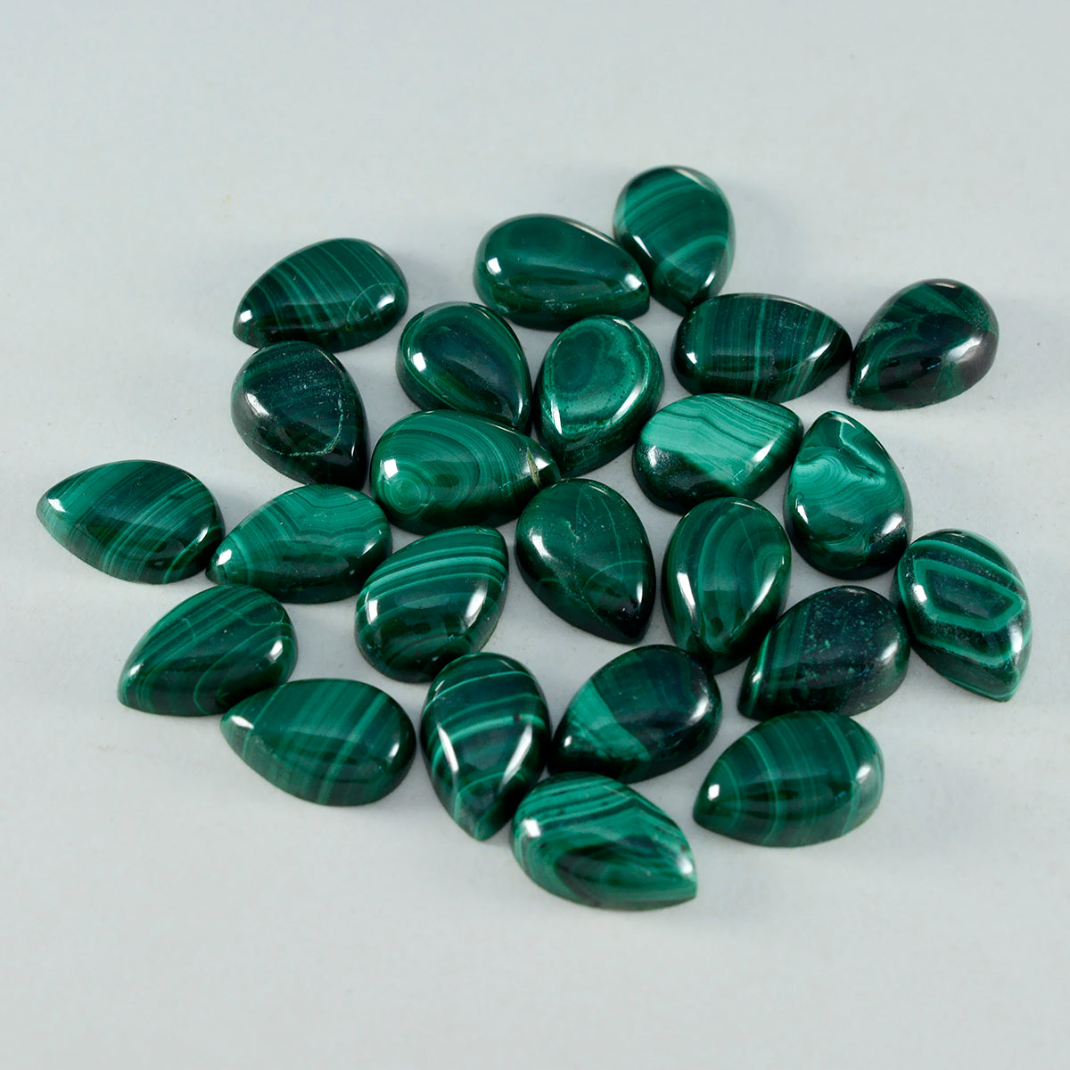 Riyogems 1PC Green Malachite Cabochon 5x7 mm Pear Shape A1 Quality Gemstone