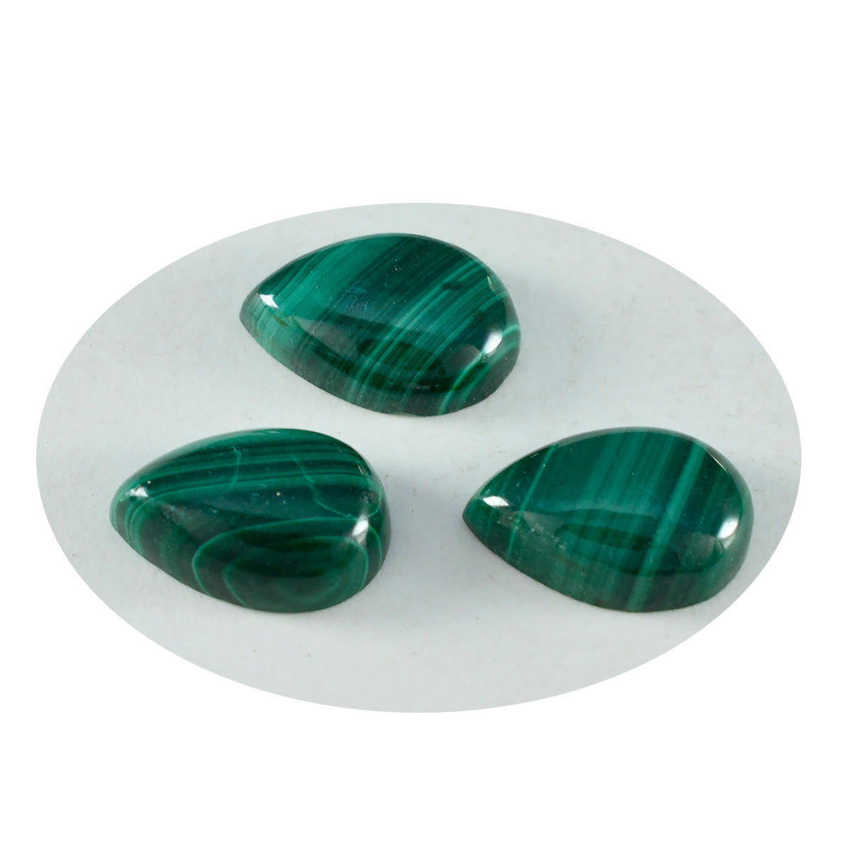Riyogems, 1 pieza, cabujón de malaquita verde, 7x10mm, forma de pera, gemas sueltas de buena calidad