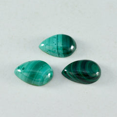 Riyogems 1PC Green Malachite Cabochon 8x12 mm Pear Shape beautiful Quality Loose Stone