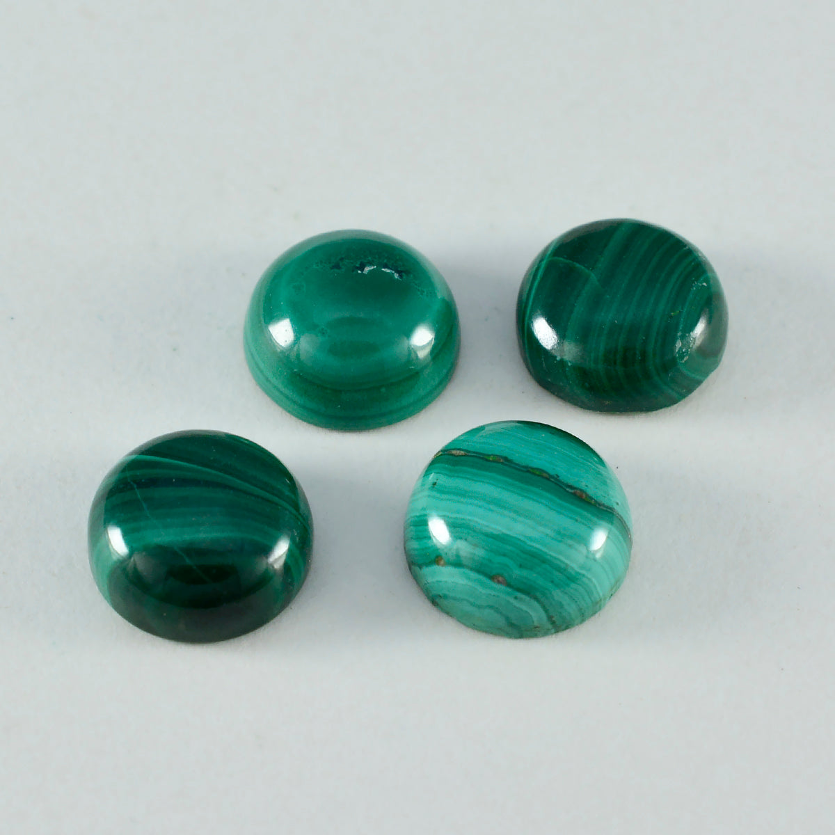 riyogems 1 pezzo cabochon di malachite verde 12x12 mm di forma rotonda, pietra di fantastica qualità