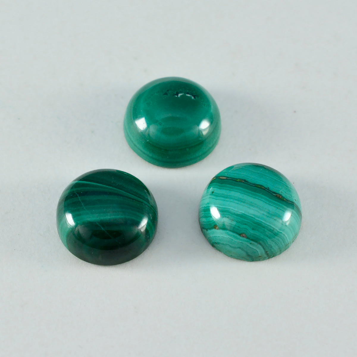 Riyogems 1PC Green Malachite Cabochon 13x13 mm Round Shape startling Quality Gemstone