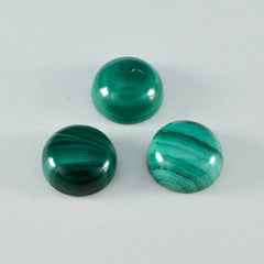 Riyogems 1PC Green Malachite Cabochon 13x13 mm Round Shape startling Quality Gemstone