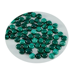 Riyogems 1 pieza cabujón de malaquita verde 4x4 mm forma redonda piedra de buena calidad