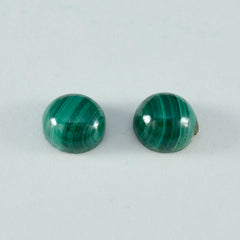 riyogems 1pc グリーン マラカイト カボション 5x5 mm ラウンド形状の見栄えの良い品質の宝石