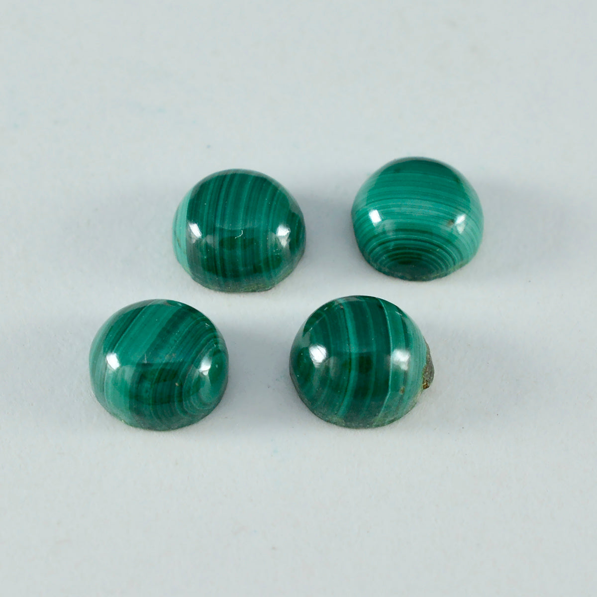 riyogems 1pc グリーン マラカイト カボション 7x7 mm ラウンド形状のかなり品質のルース宝石