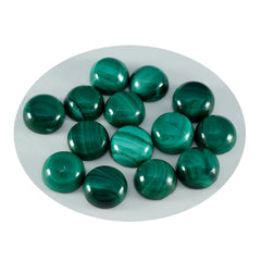 Riyogems, 1 pieza, cabujón de malaquita verde, 8x8mm, forma redonda, piedra suelta de calidad asombrosa