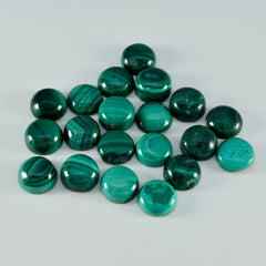Riyogems 1 pieza cabujón de malaquita verde 9x9 mm forma redonda piedra preciosa suelta de calidad encantadora